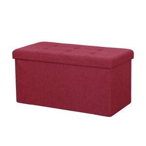 Milani Home pouf rettangolare in stoffa di design moderno, cm 76 x 38 x 38 h Rosso 76 x 38 x 38 cm