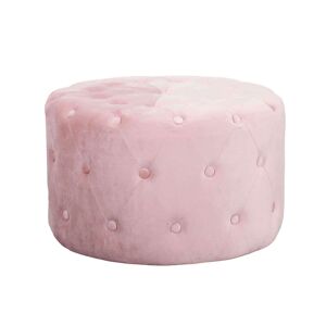 Milani Home pouf rotondo in velluto di design moderno, cm diametro 67 x 41 h Rosa x x 41 cm