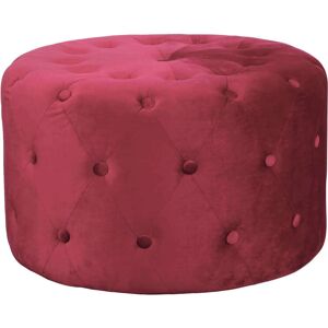 Milani Home pouf rotondo in velluto di design moderno, cm diametro 67 x 41 h Rosso x x 41 cm