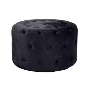 Milani Home pouf rotondo in velluto di design moderno, cm diametro 67 x 41 h Nero x x 41 cm