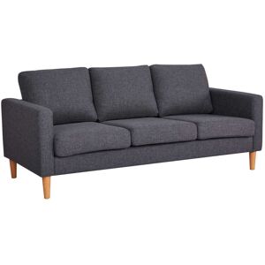 Milani Home Divano in tessuto 3 posti colorato di design scandinavo moderno per interno cas Grigio scuro 177 x 82 x 73 cm