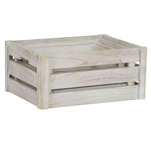 Milani Home Set Di 3 Cassette In Legno Di Design Industrial Stile Moderno Con Decoro , G.40 Grigio 40 x 18 x 30 cm