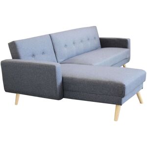 Milani Home Divano Letto Trapuntato Con Penisola Grigio Scuro Stile Moderno 3 Posti, D.176x Grigio scuro 176 x 84 x 84 cm