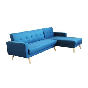 Milani Home Divano Letto Trapuntato Con Penisola Blu Melange Stile Moderno D.176x84x84/Dl.1 Blu melange 176 x 84 x 84 cm