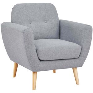 Milani Home Poltrona Da Salotto Soggiorno, Stile Moderno Di Design Contemporaneo In Tessuto Grigio chiaro 84 x 86 x 79 cm