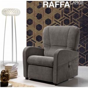 Relax e Design Poltrona Relax Raffa Large per taglie forti, 2 motori, posiz. TV (100% Cotone Stone 19 cons 2 settim)