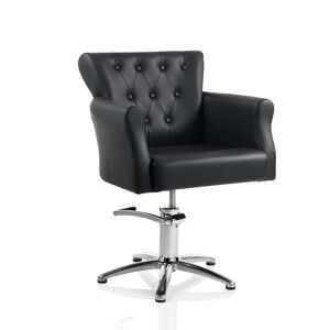 Poltrona da parrucchiere in sky ecopelle nero HAIR THRONE