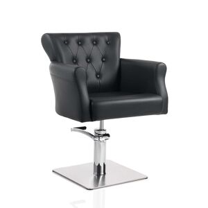 Poltrona da parrucchiere in sky ecopelle nero HAIR THRONE