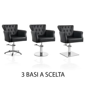 Poltrona da parrucchiere in sky ecopelle nero HAIR THRONE