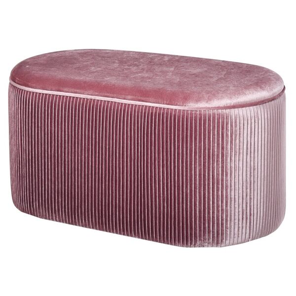 homcom pouf panca contenitore in velluto stile moderno, panca imbottita per camera da letto, soggiorno e ingresso, rosa, 81x40x41cm