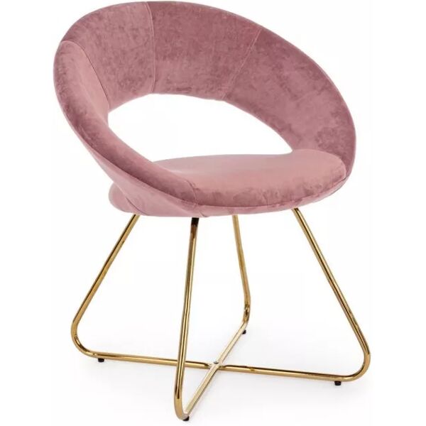 contemporary style poltrona vanity oro velluto rosa