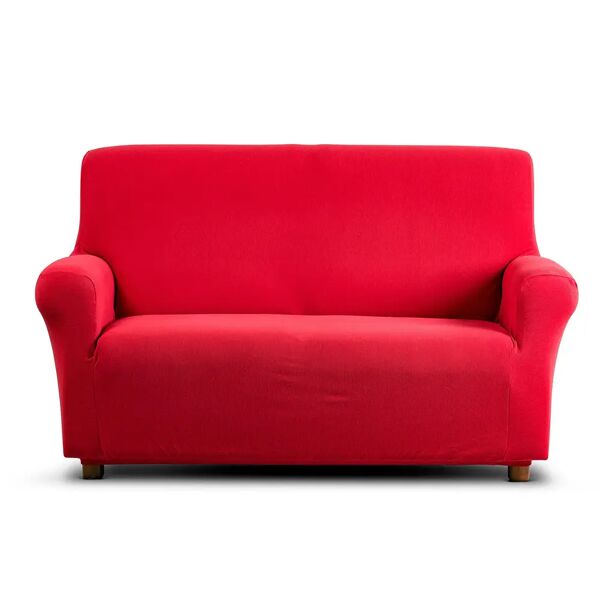 caleffi copri divano elasticizzato rosso 2 posti new magic in cotone