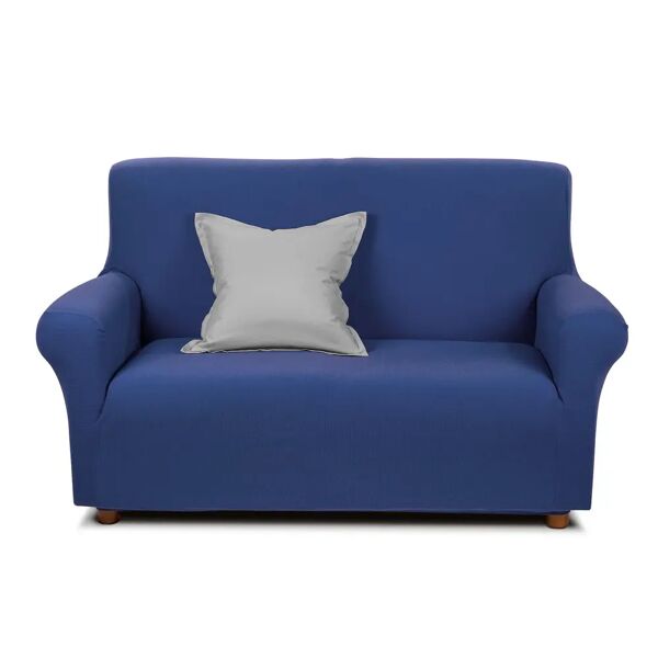 caleffi copri divano elasticizzato blu 3 posti magic in cotone