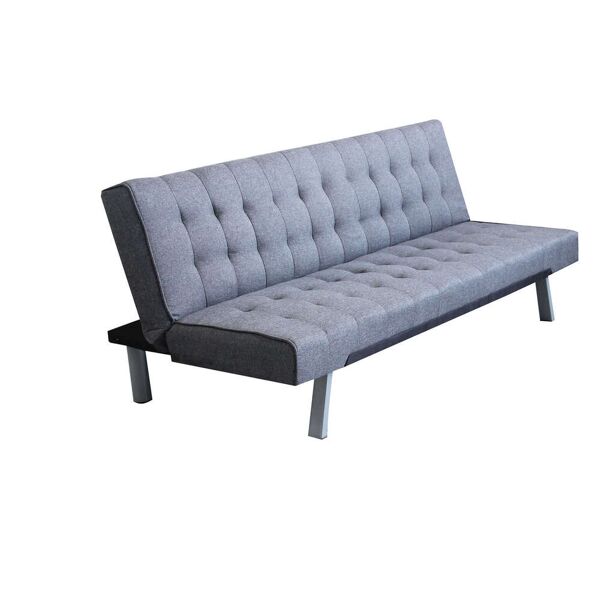 milani home divano letto stile moderno di design contemporaneo trapuntato grigio scuro per grigio scuro 178 x 71 x 80 cm