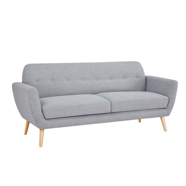 milani home divano 3 posti grigio stile moderno di design contemporaneo con bottoni per sal grigio chiaro 193 x 86 x 79 cm