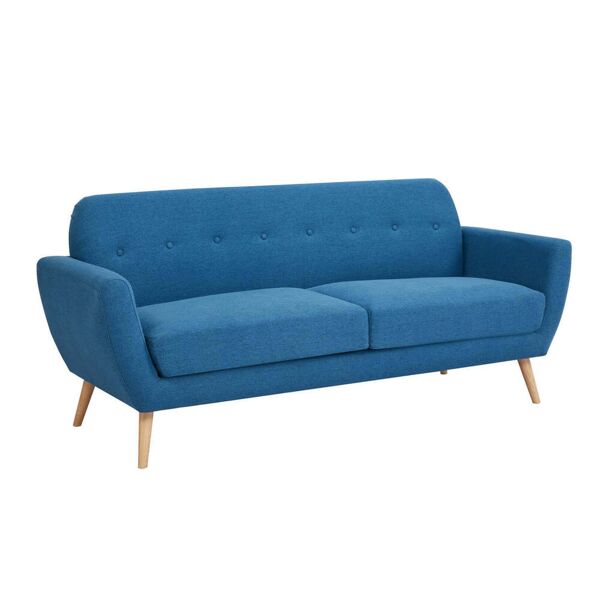 milani home divano 3 posti blu melange stile moderno di design contemporaneo con bottoni pe blu 193 x 86 x 79 cm