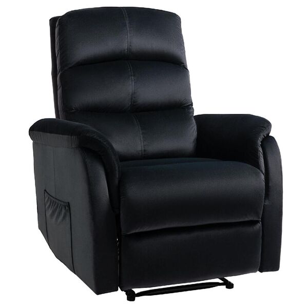 dechome 338bk839 poltrona relax reclinabile con poggiatesta in tessuto 85x95x104cm colore nero - 338bk839