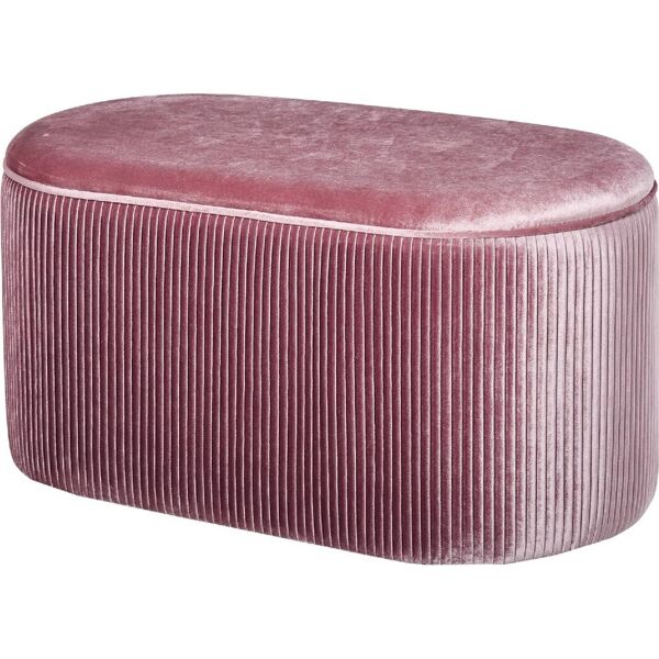 dechome 838085pk pouf contenitore in velluto imbottito per camera da letto e ingresso rosa - 838085pk