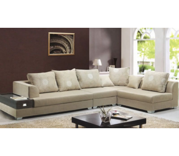 Arredo Casa Facile Divano Salotto Mega Sofa In Tessuto Angolare Beige Con Cuscini