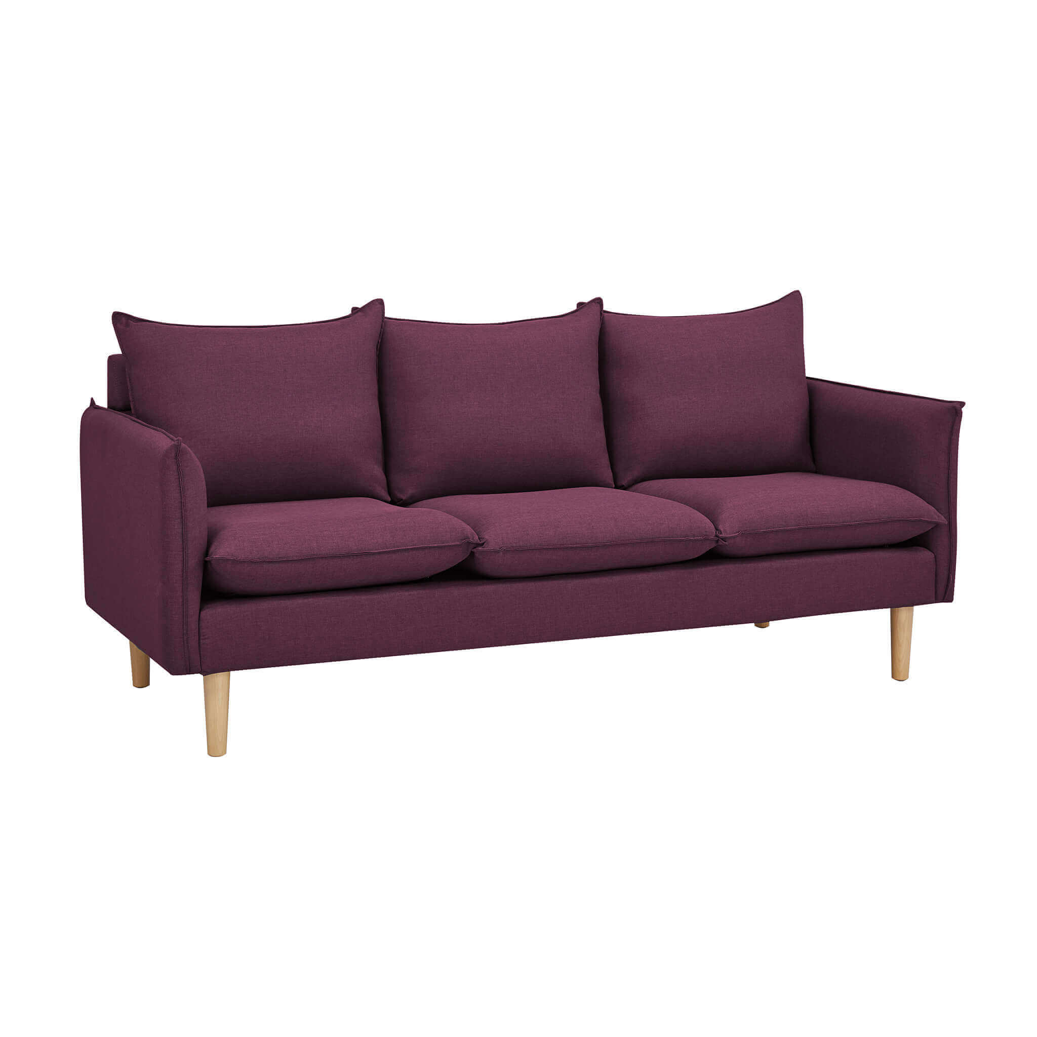 Milani Home divano 3 posti stile nordico scandinavo 188x84x51 h Viola 188 x 84 x 82 cm