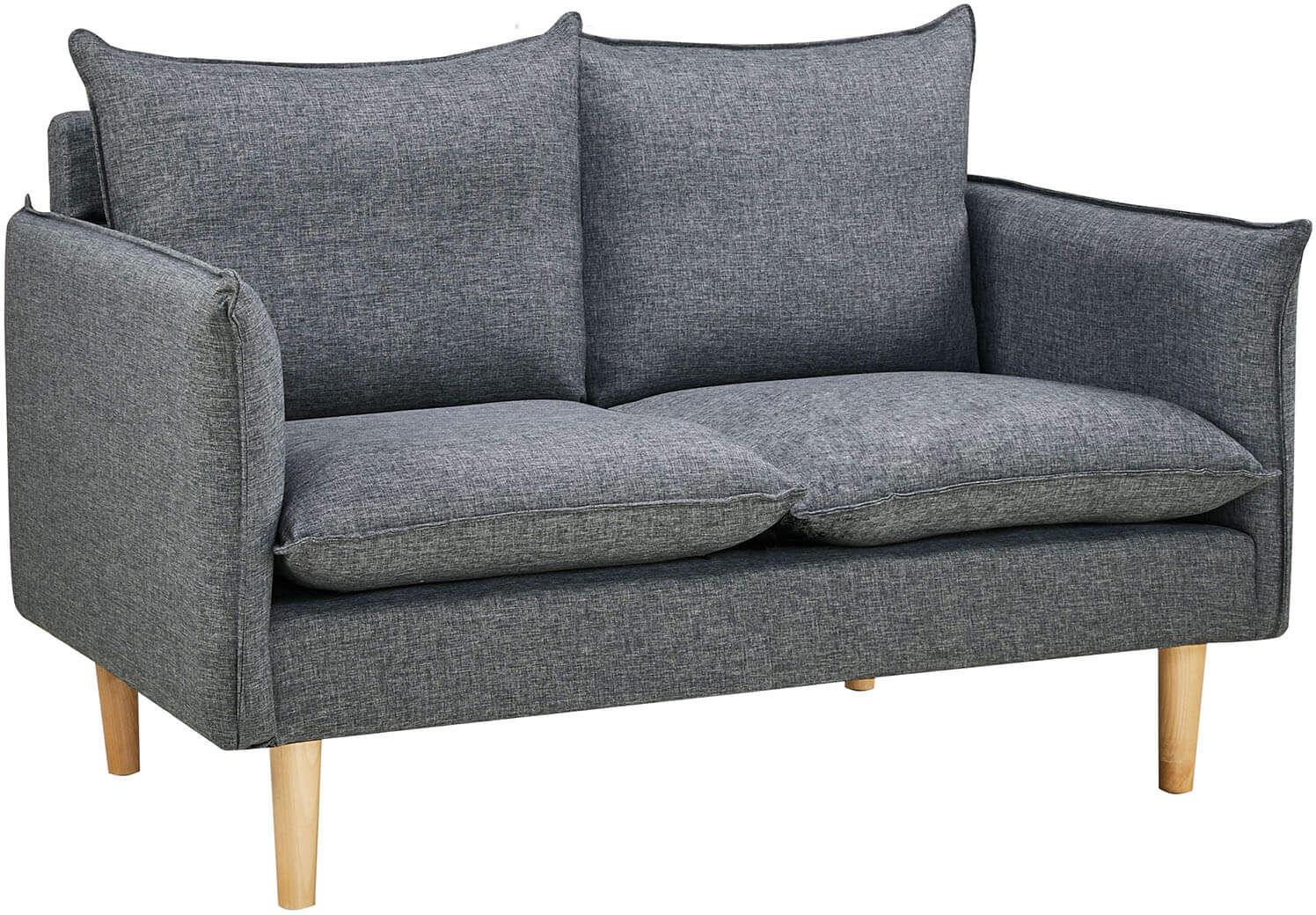 Milani Home divano 2 posti stile nordico scandinavo 130x84x51 h Grigio scuro 130 x 82 x 84 cm