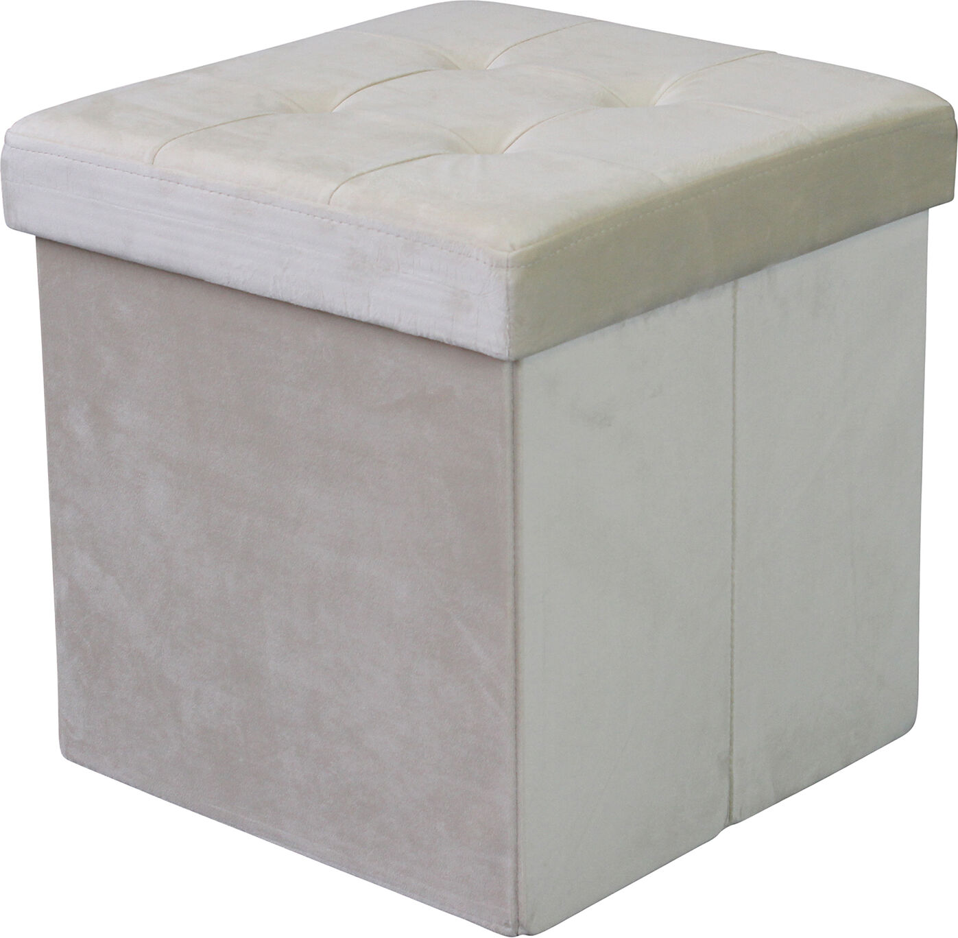 Milani Home pouf quadrato in velluto di design moderno, cm 38 x 38 x 38 h Beige 38 x 38 x 38 cm