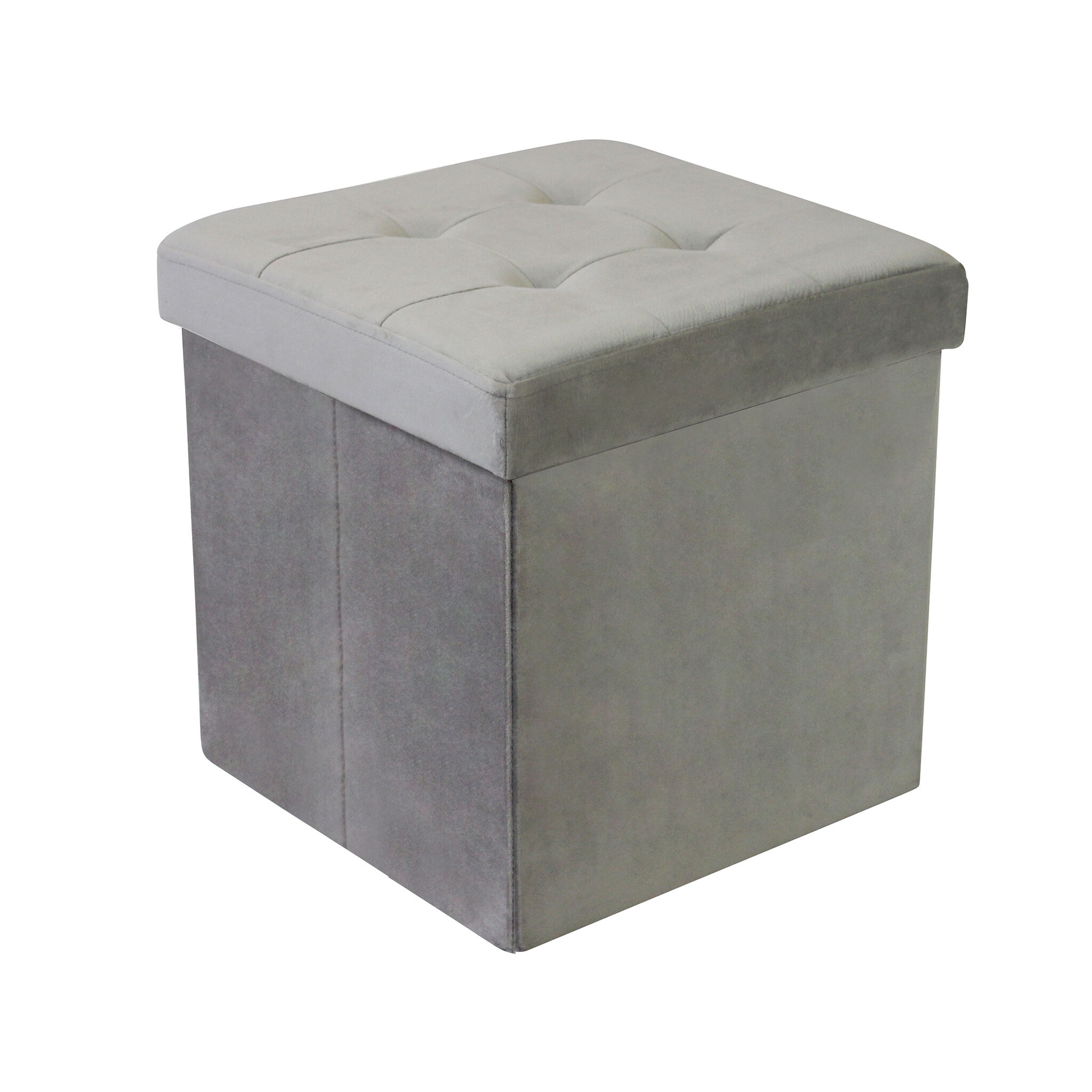 Milani Home pouf quadrato in velluto di design moderno, cm 38 x 38 x 38 h Tortora 38 x 38 x 38 cm