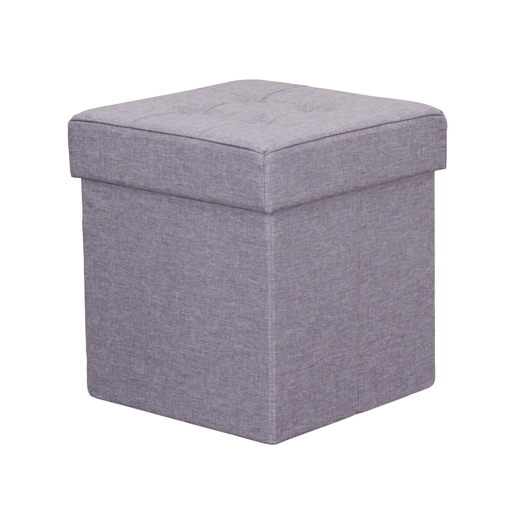 Milani Home pouf quadrato in stoffa di design moderno, cm 38 x 38 x 40 h Grigio chiaro 38 x 38 x 40 cm