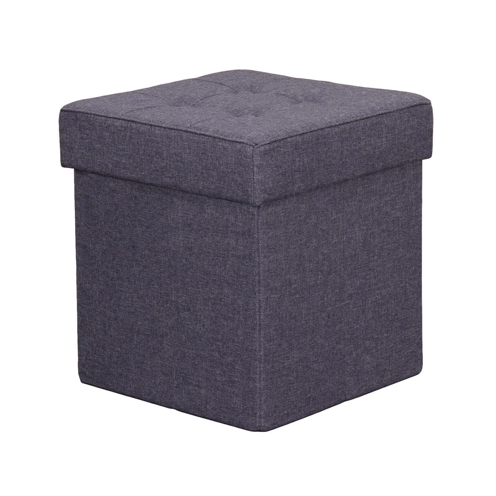 Milani Home pouf quadrato in stoffa di design moderno, cm 38 x 38 x 40 h Grigio scuro 38 x 38 x 40 cm