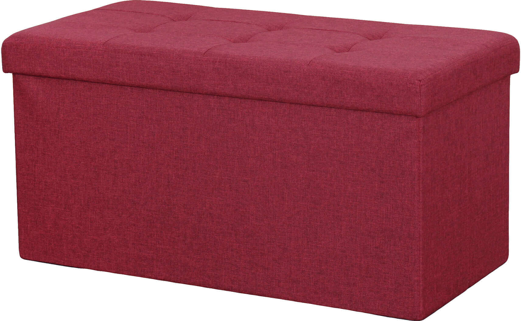 Milani Home pouf rettangolare in stoffa di design moderno, cm 76 x 38 x 38 h Rosso 76 x 38 x 38 cm