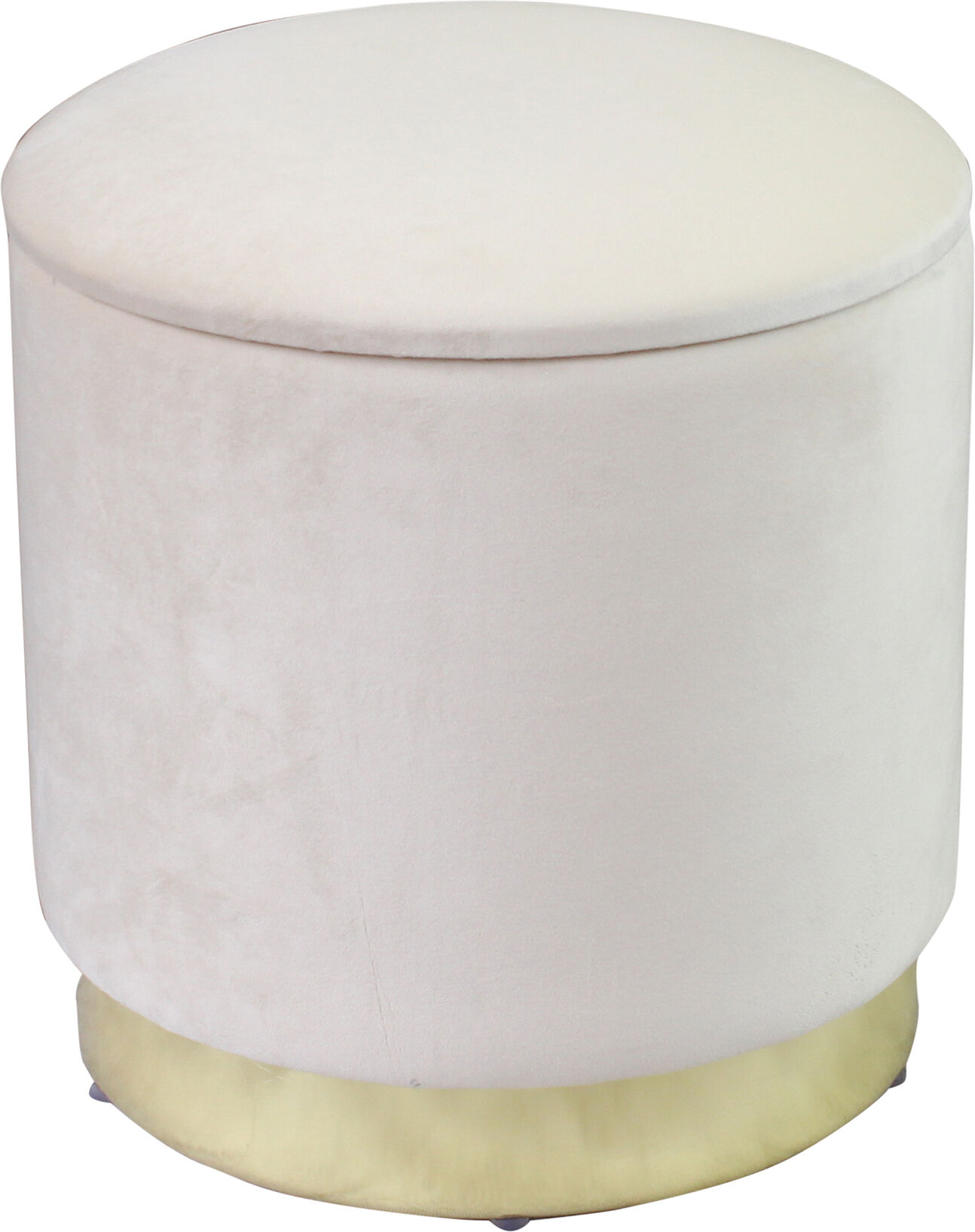 Milani Home pouf rotondo in velluto di design moderno, cm diametro 37 x 40 h Beige x x 40 cm