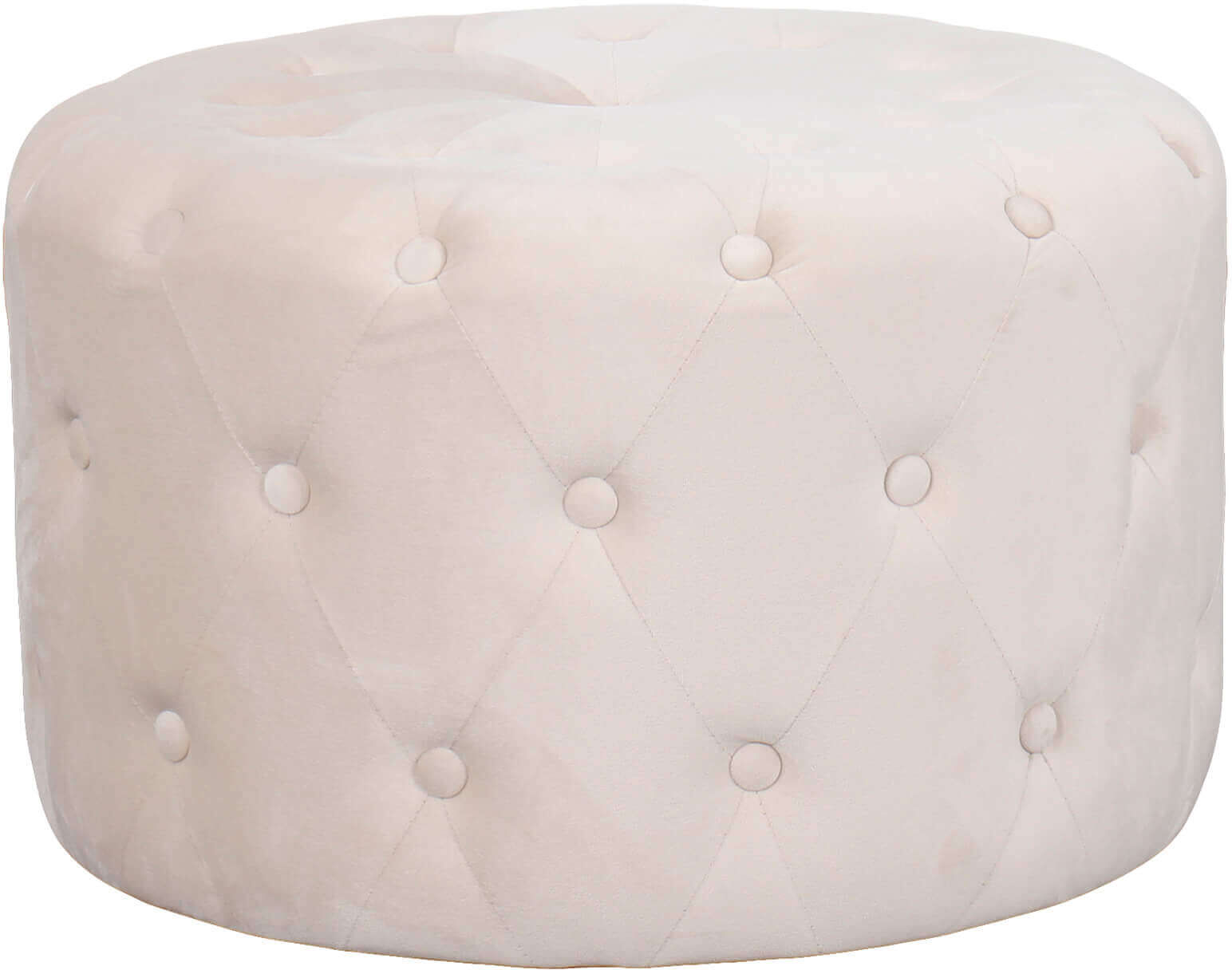 Milani Home pouf rotondo in velluto di design moderno, cm diametro 67 x 41 h Beige x x 41 cm