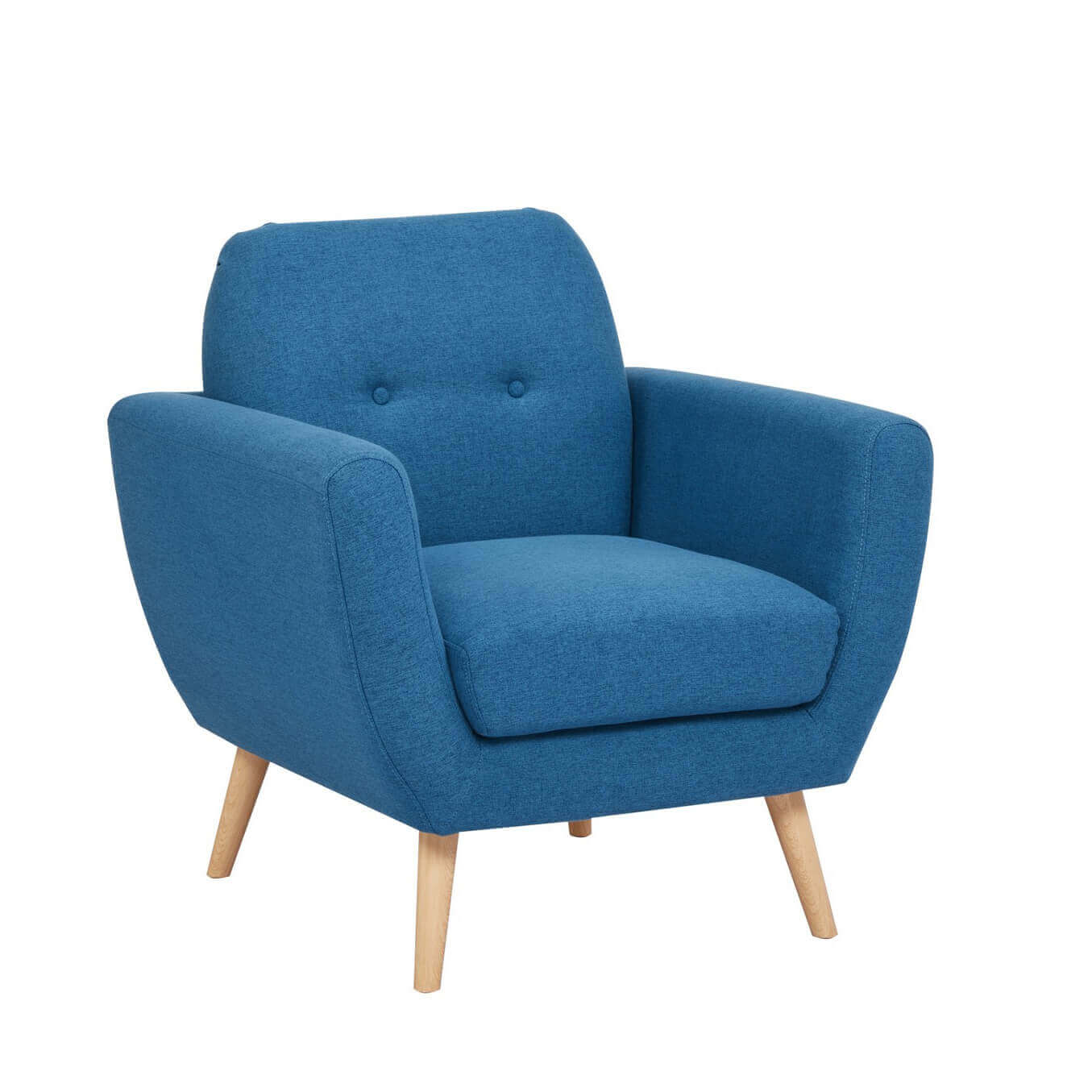 Milani Home Poltrona Da Salotto Soggiorno, Stile Moderno Di Design Contemporaneo In Tessuto Blu 84 x 86 x 79 cm