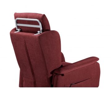 Relax e Design Iva 4% Poltrona Relax Lift (Alzapersona) 2 motori con Maniglione mod. Bianca (Queens Idrorepellente Bordeaux cons 2 settim)