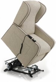 Relax e Design IVA 4% Poltrona Relax Lift (Alzapersona) Compatta 2 motori mod. PINTA (Queens Idrorepellente Light Grey cons 2 settim)