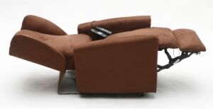 Relax e Design IVA 4% Poltrona Relax Lift (alzapersona) 2 motori + riscaldamento e vibro, mod. Orchidea (Microfibra marrone cons 5 giorni)