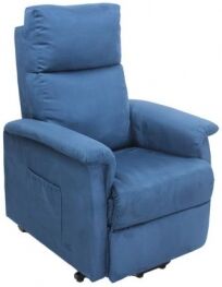 Relax e Design Poltrona Relax Lift (alzapersona) 2 Motori, mod. Monia (Microfibra blu cons 5 giorni)