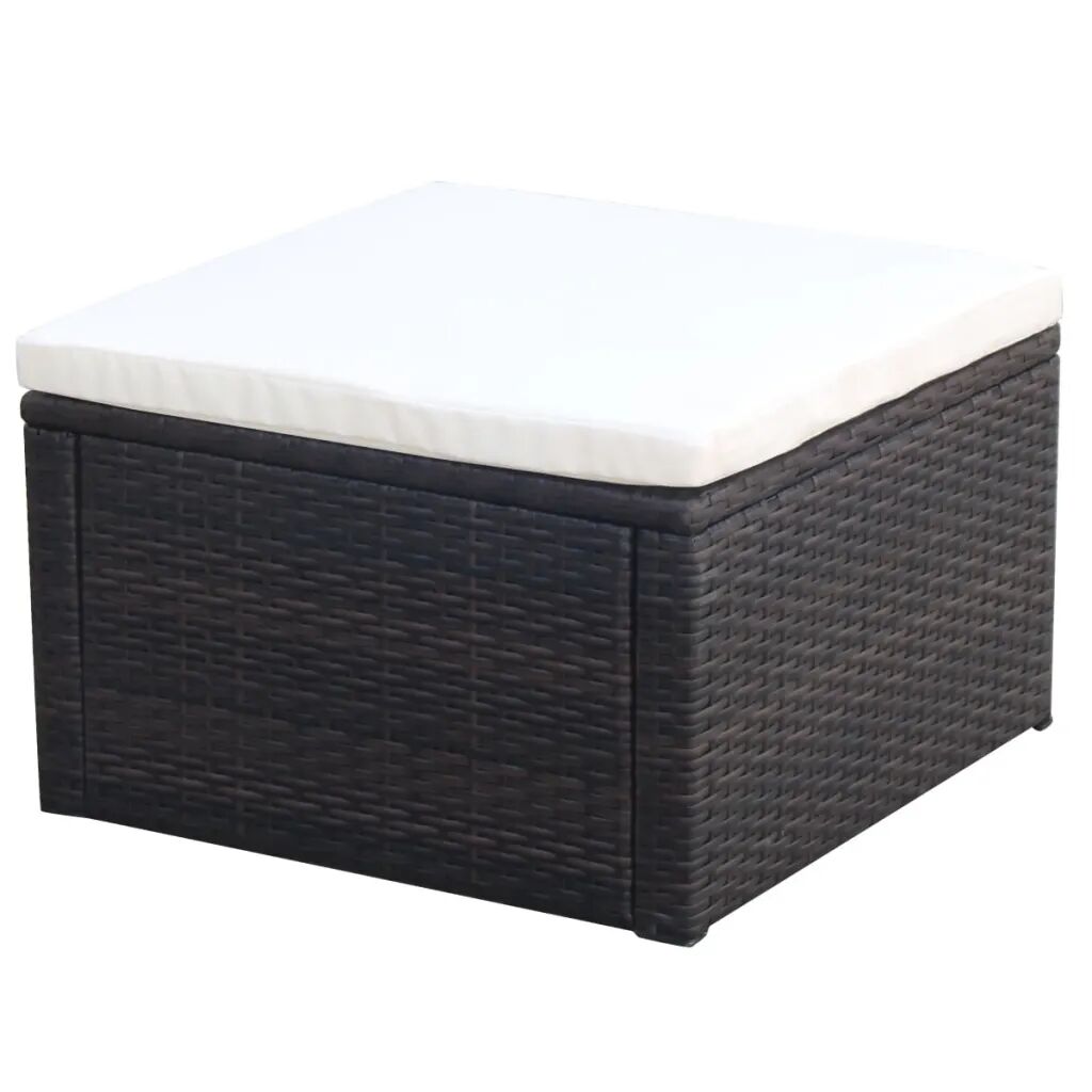 vidaXL Voetenbank/poef bruin 53x53x30 cm poly rattan