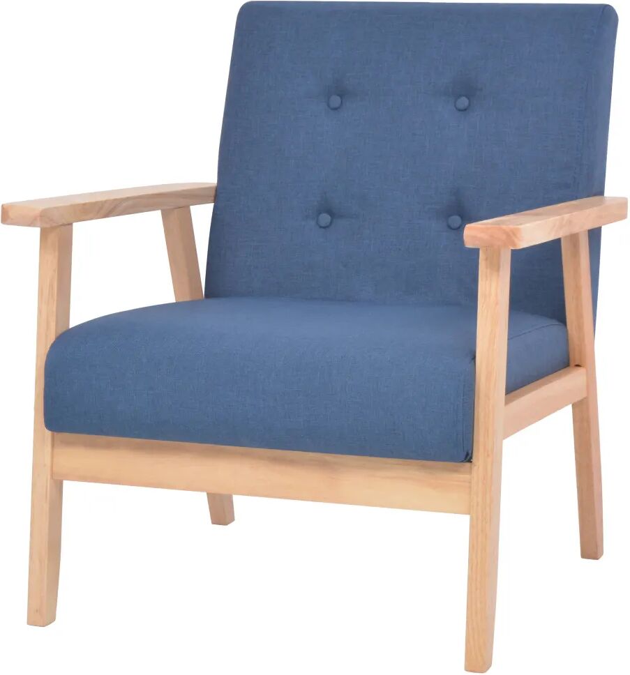 vidaXL Fauteuil stof blauw