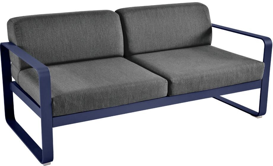 Fermob Bellevie 2-zits loungebank kussen antraciet Deep Blue