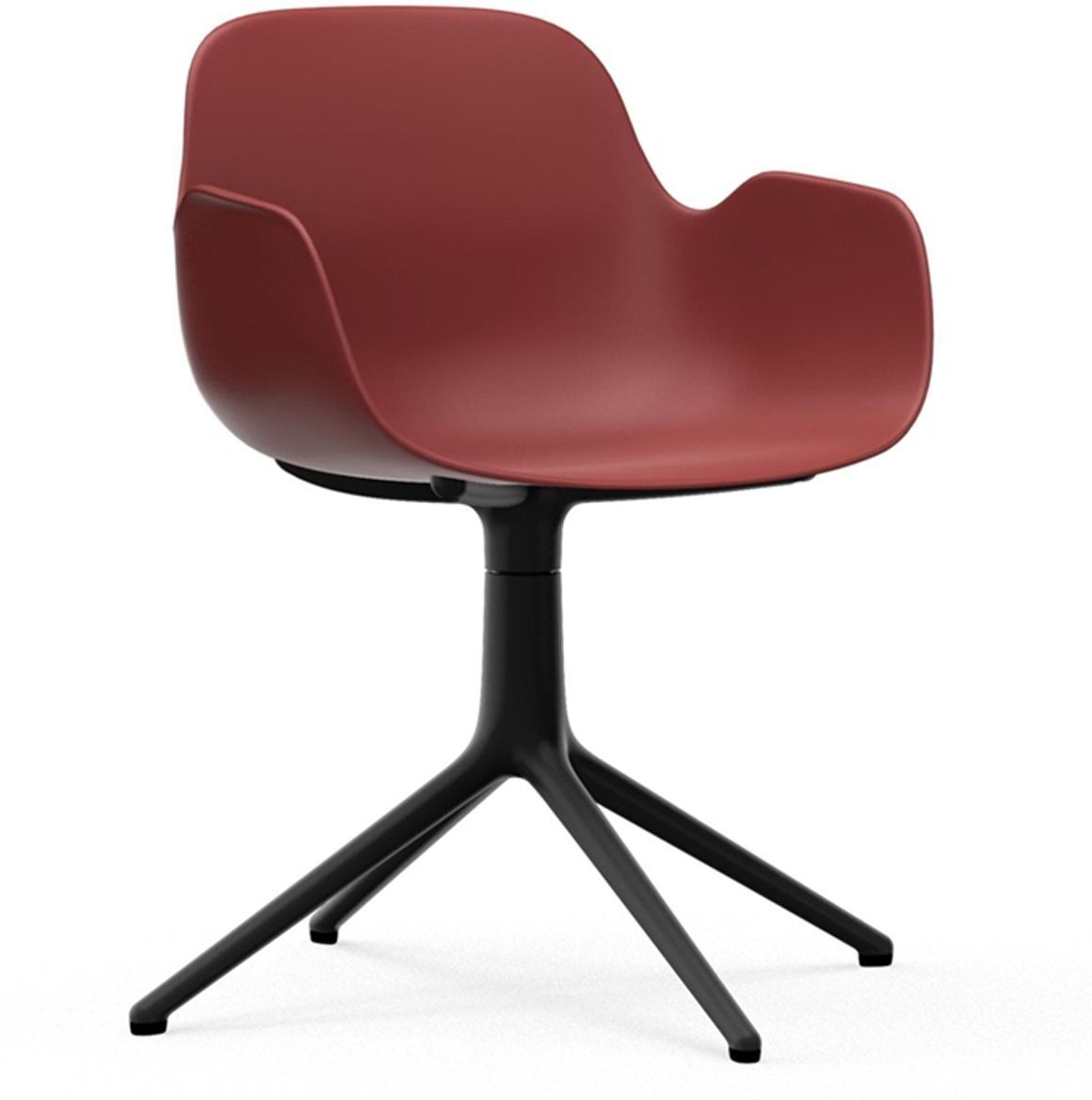 Normann Copenhagen Form Armchair Swivel stoel met zwart onderstel rood