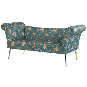 Beliani NANTILLY - Chaise longue - Blauw - Symmetrisch - Fluweel