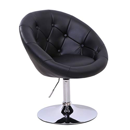 SVITA Havanna Fauteuil, lounge, clubstoel, draaistoel, kunstleer, cocktailstoel, retro barkruk, zwart