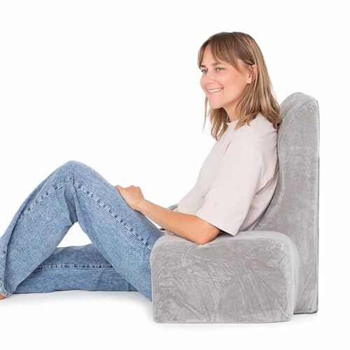 MKS. Geheugenschuim Fauteuil, verlicht rugklachten, verbetert zitomstandigheden en biedt ultiem comfort Perfect om uit te in bed, te lezen en te zitten.