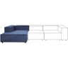 Beliani APRICA - Chaise longue - Blauw - Rechtszijdig - Corduroy