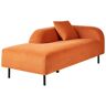 Beliani LE CRAU - Chaise longue - Oranje - Rechtszijdig - Fluweel