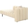 Beliani LANNILS - Chaise longue - Beige - Rechtszijdig - Fluweel