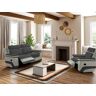 Unique Relax driezitsbank + fauteuil van microvezel TALCA - Antraciet en licht grijs