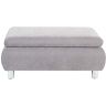 Max Winzer ® kruk Terrence, zilver (lichtgrijs), velours stof, modern, passend bij de sofa Terrence, 90 x 60 x 43 cm