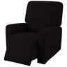 E EBETA Hoes fauteuil jacquard, Fauteuilhoezen, stretchhoes voor relaxfauteuil compleet, Elastische hoes voor tv fauteuil (Zwart)